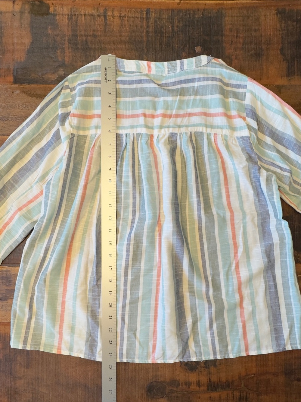 Knox Rose Pastel Striped 3/4 Sleeve Top XS - Picture 2 of 3